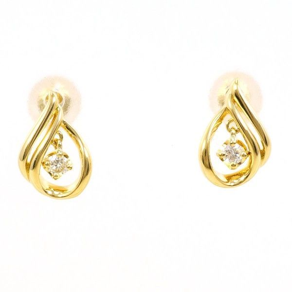 K18YG ピアス earring ダイヤ 0.03 ×2 総重量約1.1g