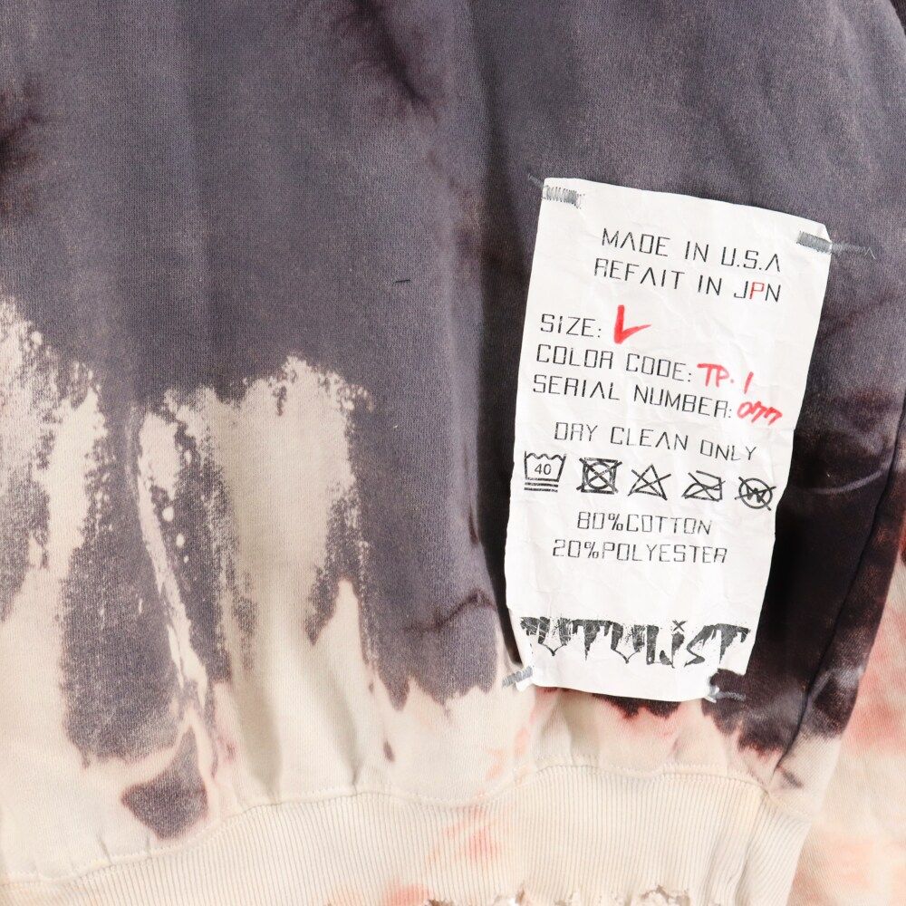 cvtvlist (カタリスト) 初期 BLEACHED CUSTOM HOODIE ブリーチド 