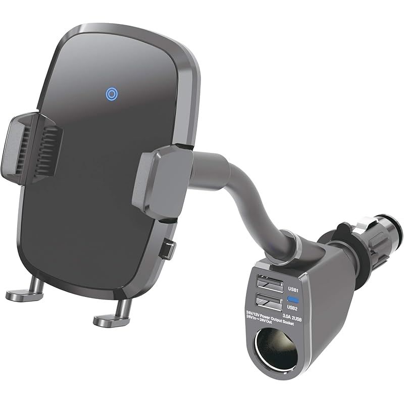 ペルシード(Pellucid) 車内用品 スマホホルダー 自動開閉ワイヤレス充電ホルダーフレキシブルBK PPH2046 1