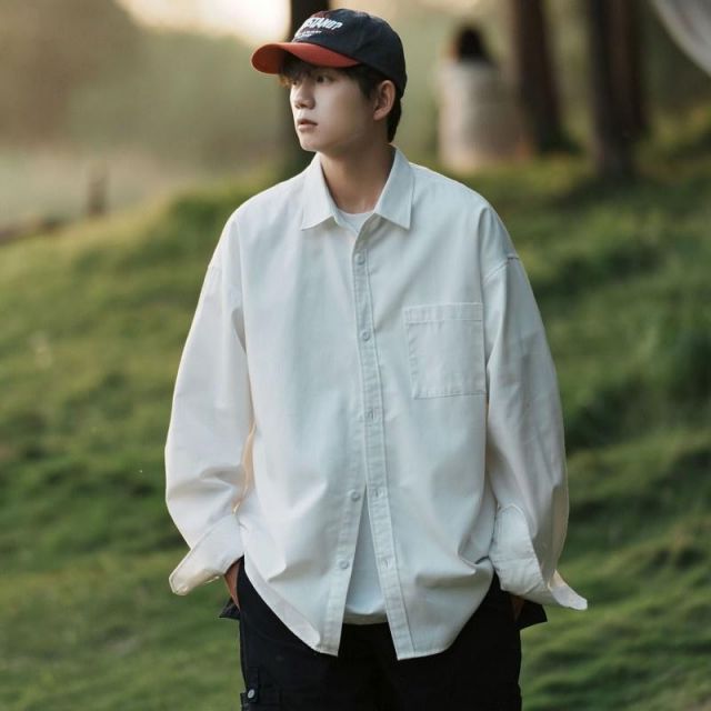 種類13：2XL/B：GC15-グレー  メンズ ファッション 服 男性用 オシャレ シンプル 大人 かっこいい 大きいサイズ ストリート 紳士服 シャツ 長袖 白 カジュアル モダール ゆったり スーツ 春 秋 ナ