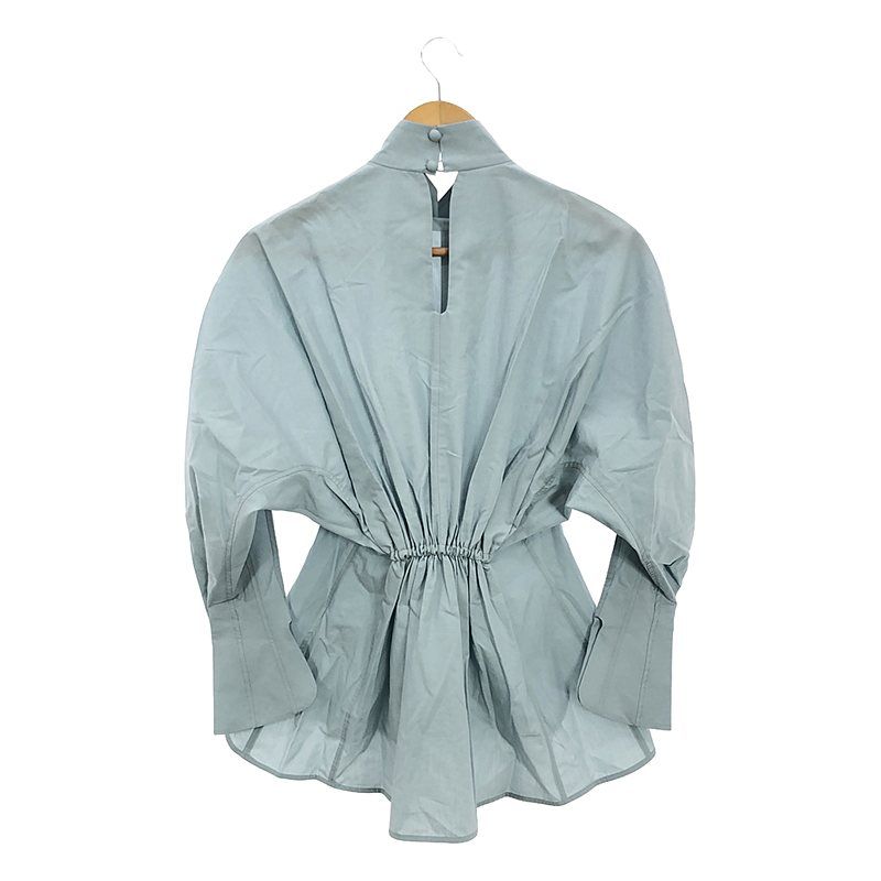 【新品】  Mame Kurogouchi / マメクロゴウチ | 2024SS | Cotton Chambray High Neck Blouse  ブラウス シャツ | 1 | BLUE | レディース Mame Kurogouchi(マメ) Cotton Chambray High Neck Blouse GREY