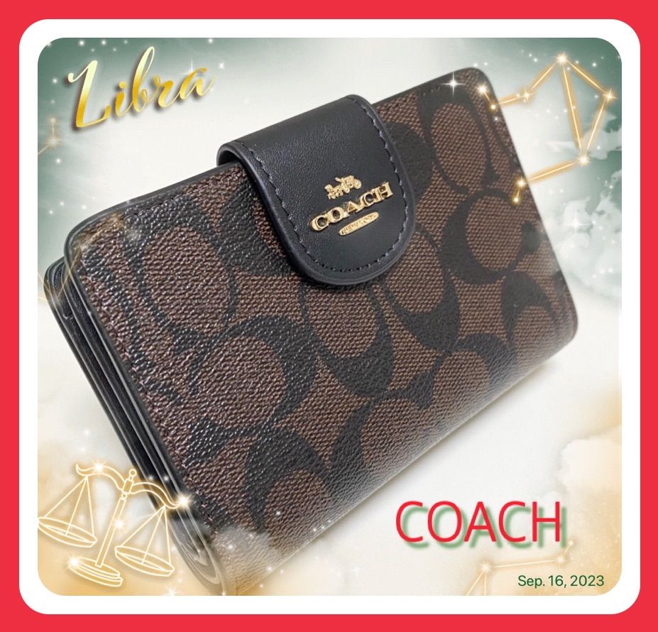 COACH 二つ折り財布 ミディアム コーナー ジップ C0082 ブラウン