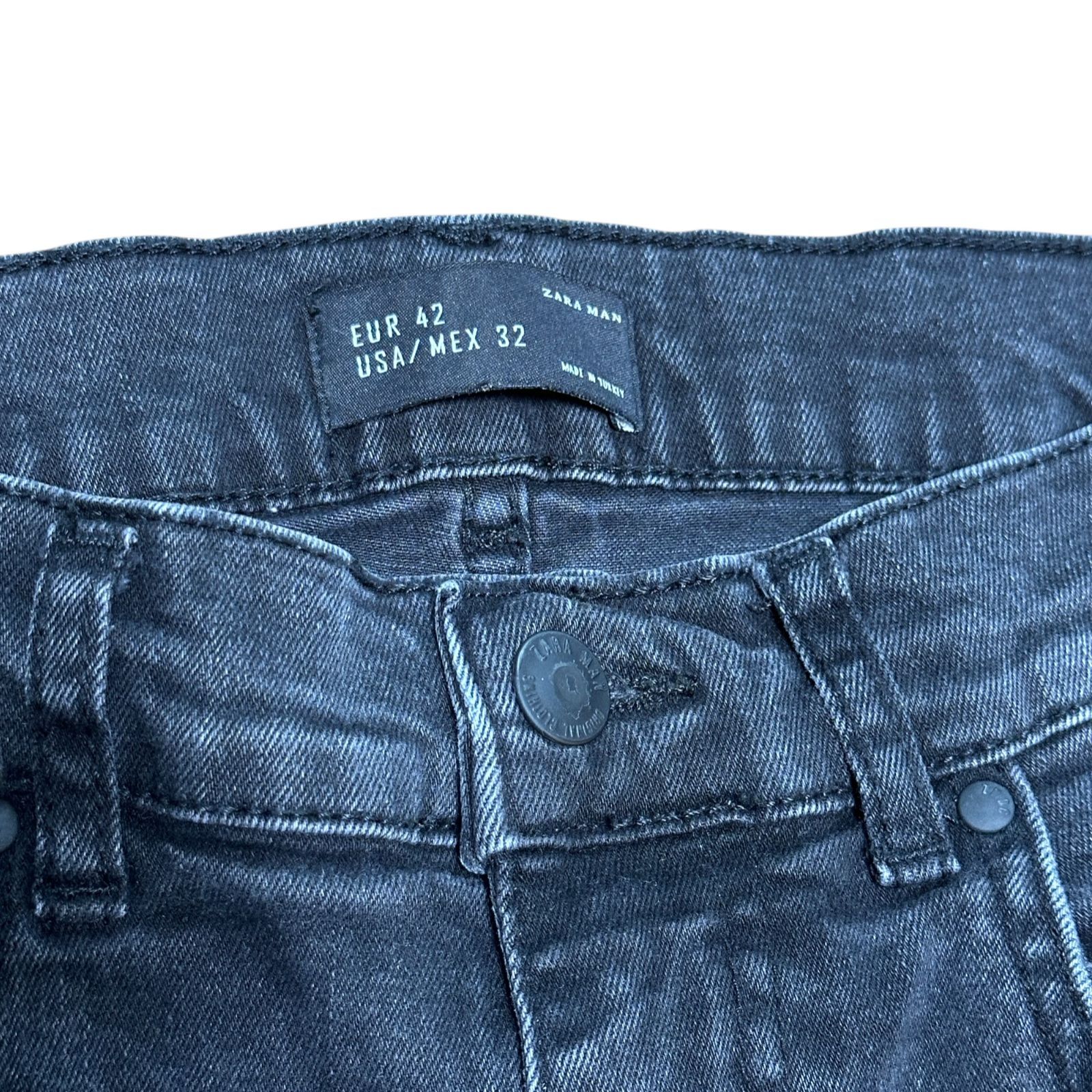 ZARA MAN バイカースキニーデニム ブラック メンズM サイズ42 ザラマン 