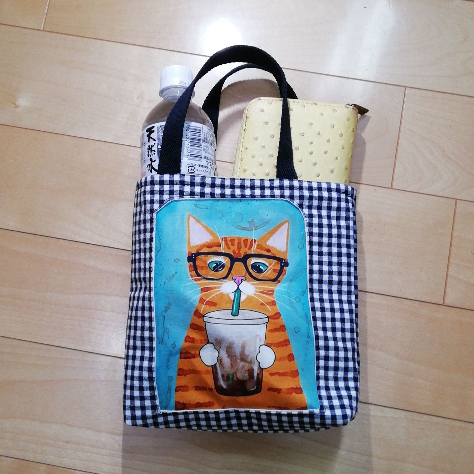 ひし型 新品 ナタリーレテ トートバッグ ブラックキャット ねこ ネコ