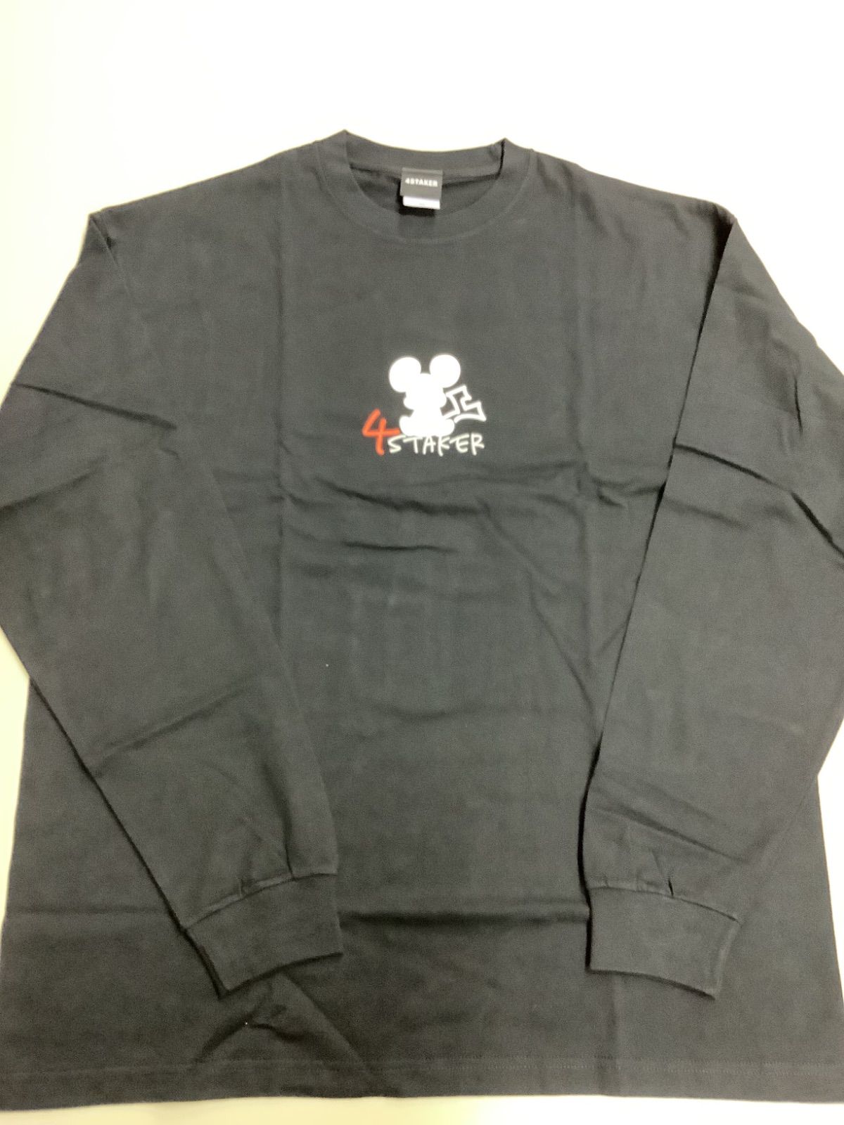4Staker ロングTシャツ(ねずみロゴ) 黒 スロパチステーション M L XL 