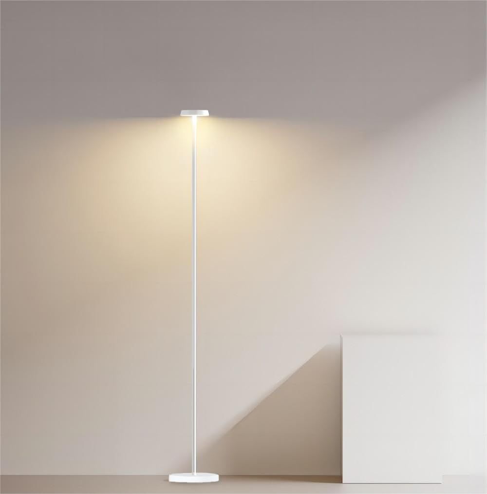 Lobpor 北欧風 フロアライト 間接照明 おしゃれ スタンド 高さ140cm 細部 フロアランプ 調光調色 スタンドライト 明るい 6畳 省エネ led電球付き White-多段階調光