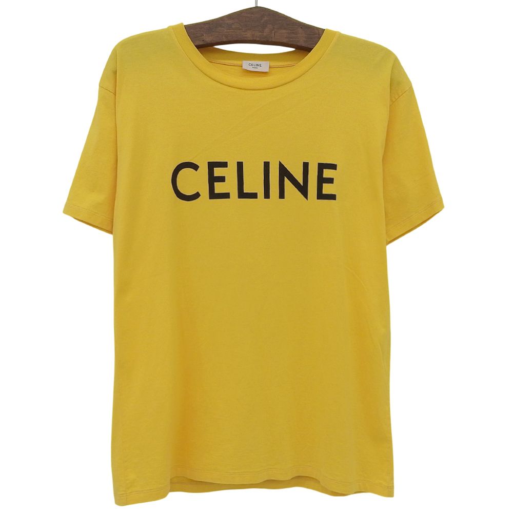 CELINE セリーヌ ロゴTシャツ トップス メンズ イエロー XS 2X681671Q XS