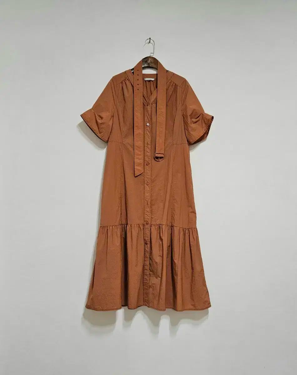 シャカシャカ素材 ロング丈ワンピース