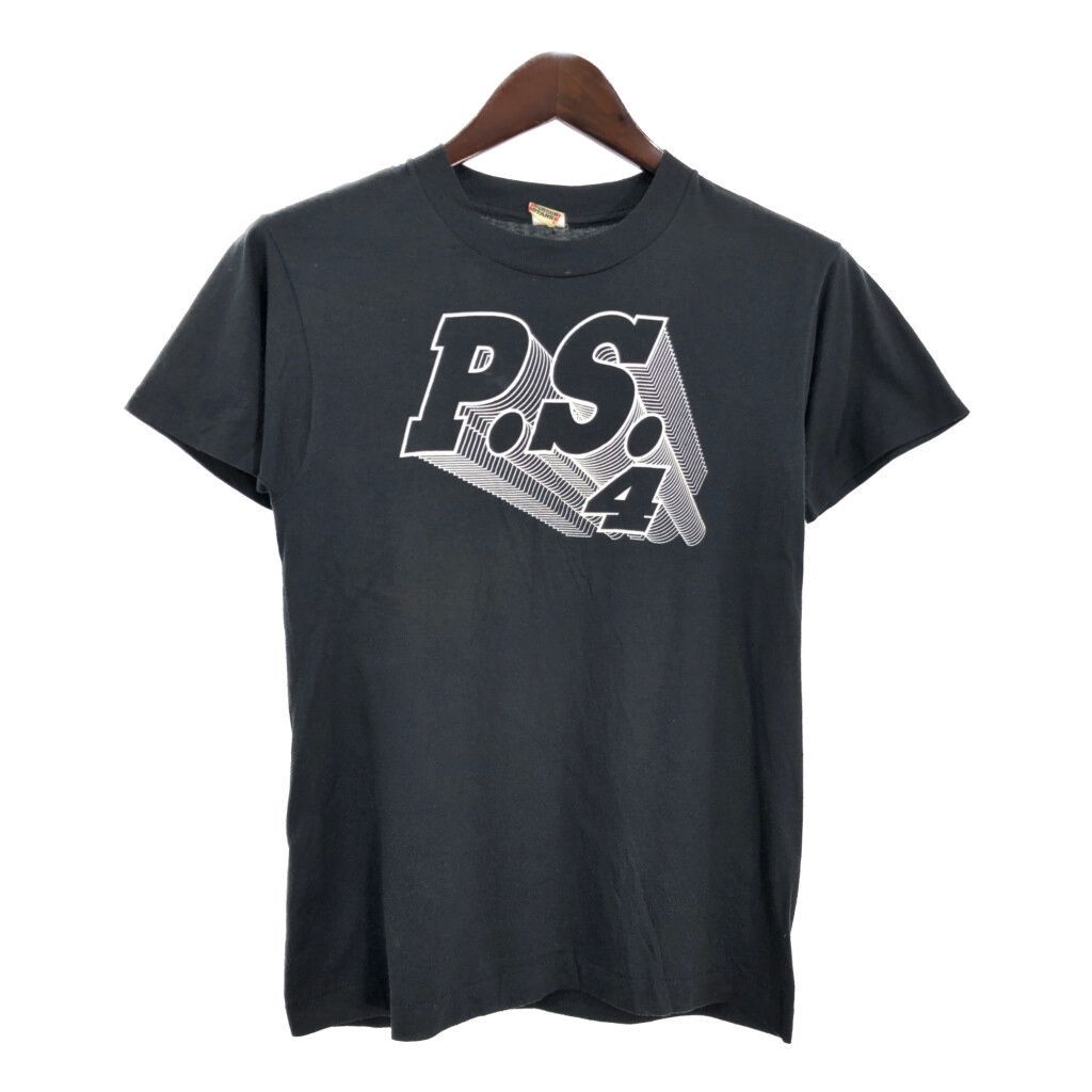 80年代 USA製 Public School 4 半袖Tシャツ ブラック(メンズ S