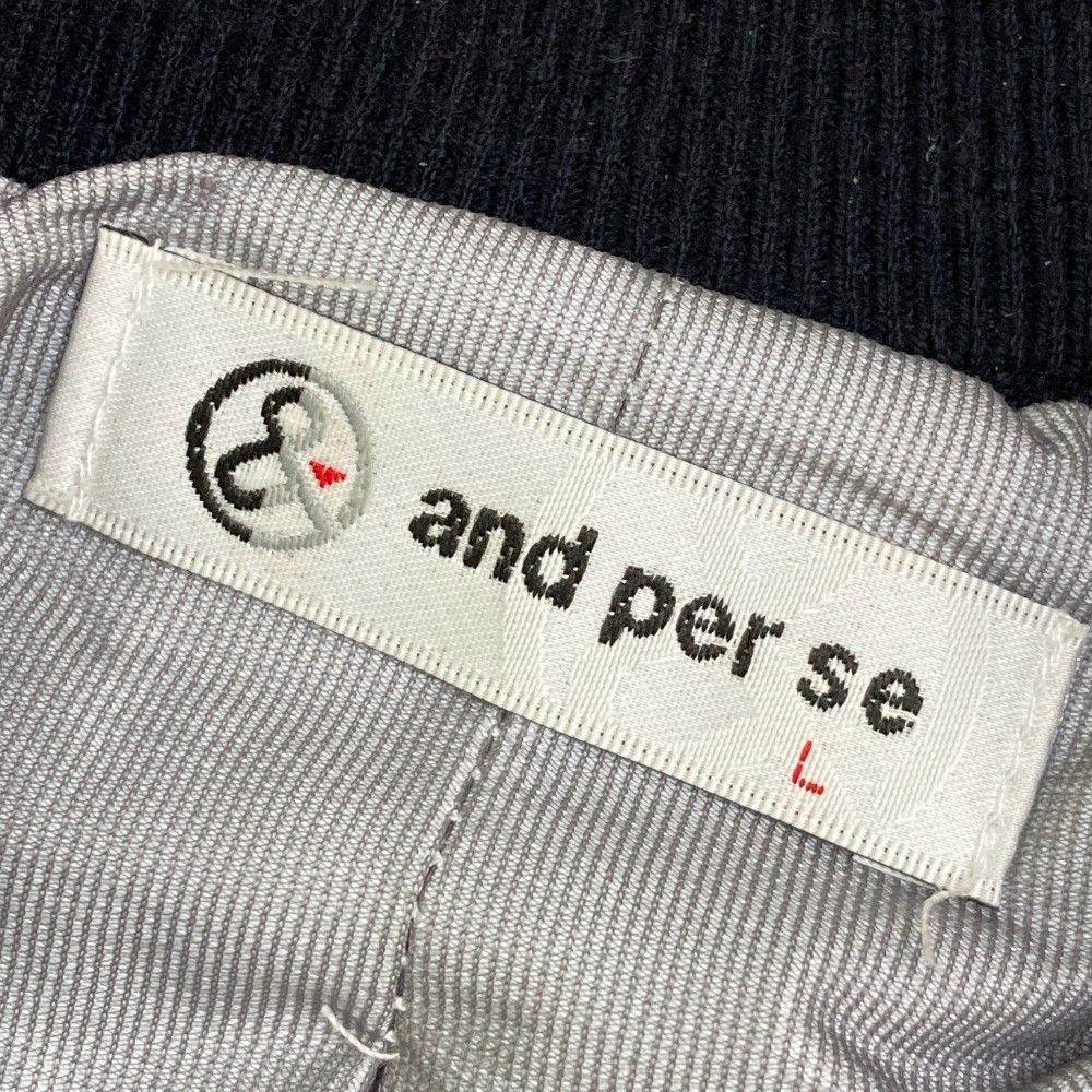 サイズ：L AND PER SE アンパスィ  裏地付 ニット ジャケット  グレー系 [240101360008] ゴルフウェア メンズ ストスト サイズ：L AND PER SE アンパスィ 裏地付 ニット ジャケット