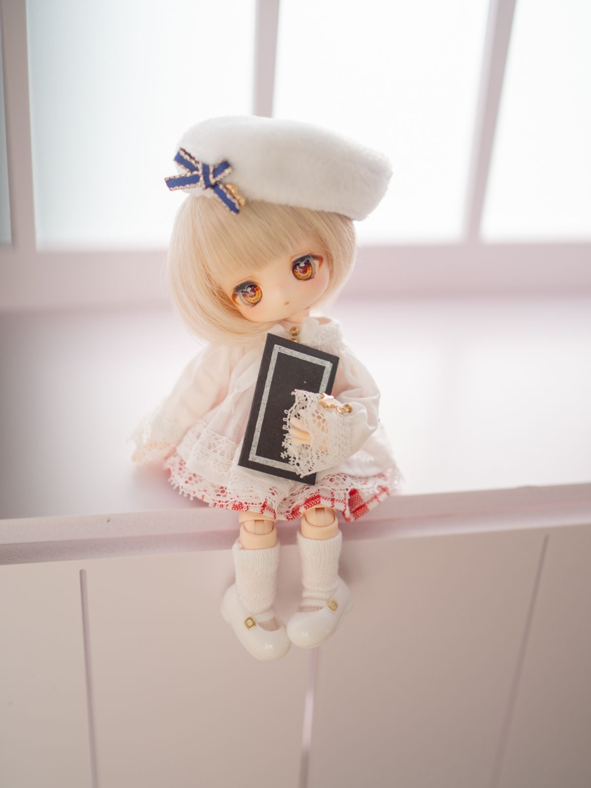 OBドールヘッド：KAISERカスタムヘッド+セット済みウィッグ+自作