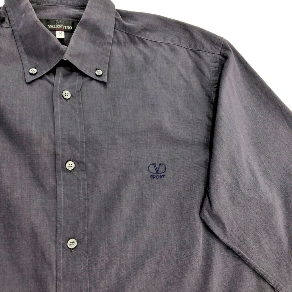 VALENTINO ヴァレンティノ ブラウス シルク長袖シャツ グレー VALENTINO SPORT ヴァレンティノ ボタンダウン 長袖シャツ
