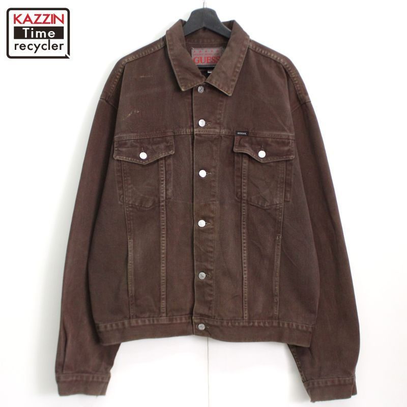 90s USA製 vintage Guess デニムジャケット メンズ 表記XLサイズ