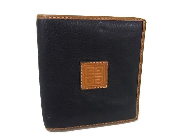 GIVENCHY レザー ブラウン メンズ 折り財布 6372 □美品□ GIVENCHY ジバンシィ レザー 二つ折り 財布 ウォレット 小銭