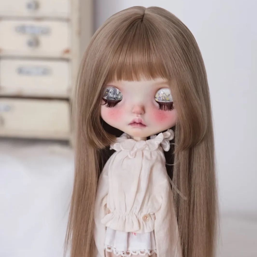 ブライス ウィッグ モヘアウィッグ 海外作家 アッシュブラウン 姫カット ロング
