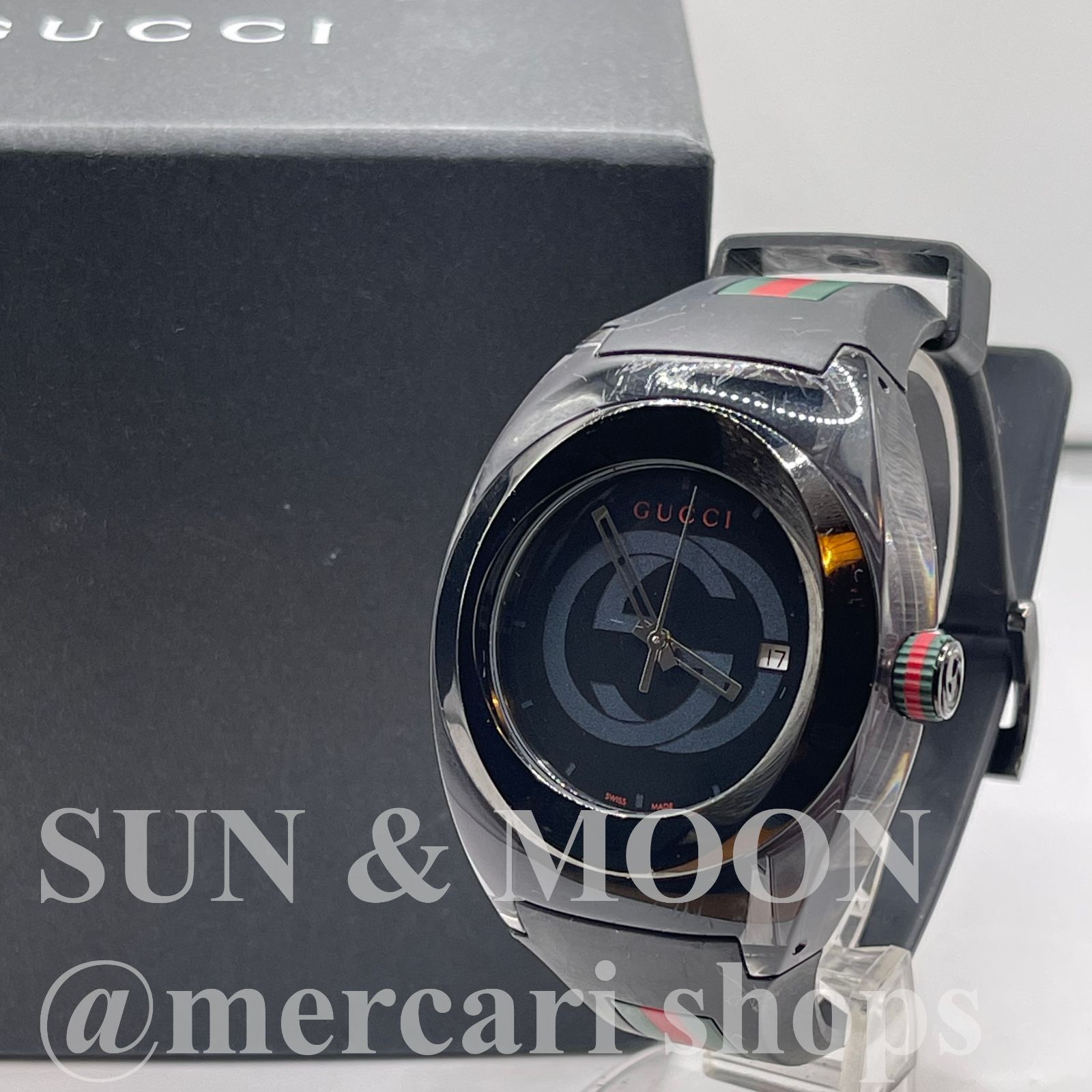 グッチ GUCCI シンク SYNC 137.1 ブラック メンズ腕時計 シェリー