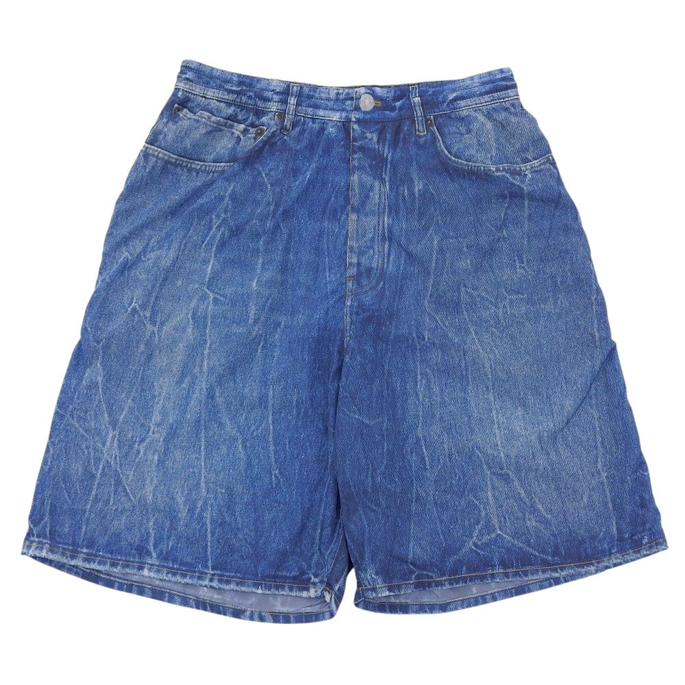 【BALENCIAGA】ブルー デニムショートパンツ BALENCIAGA】ブルー デニムショートパンツ