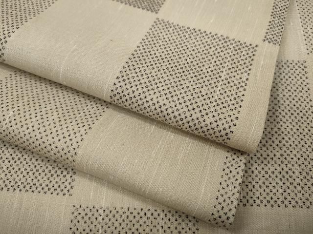 平和屋本店□極上 青山みとも 紬 単衣 格子柄 逸品 CYAA2429s5