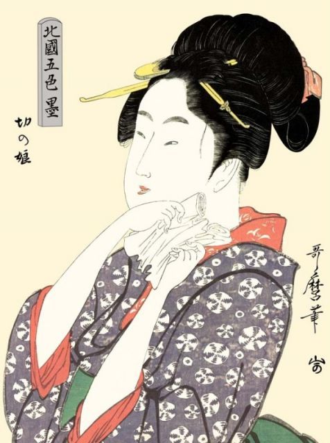 喜多川歌麿　寛政三美人　額装品 tl-star_snk-j5-g002-f4