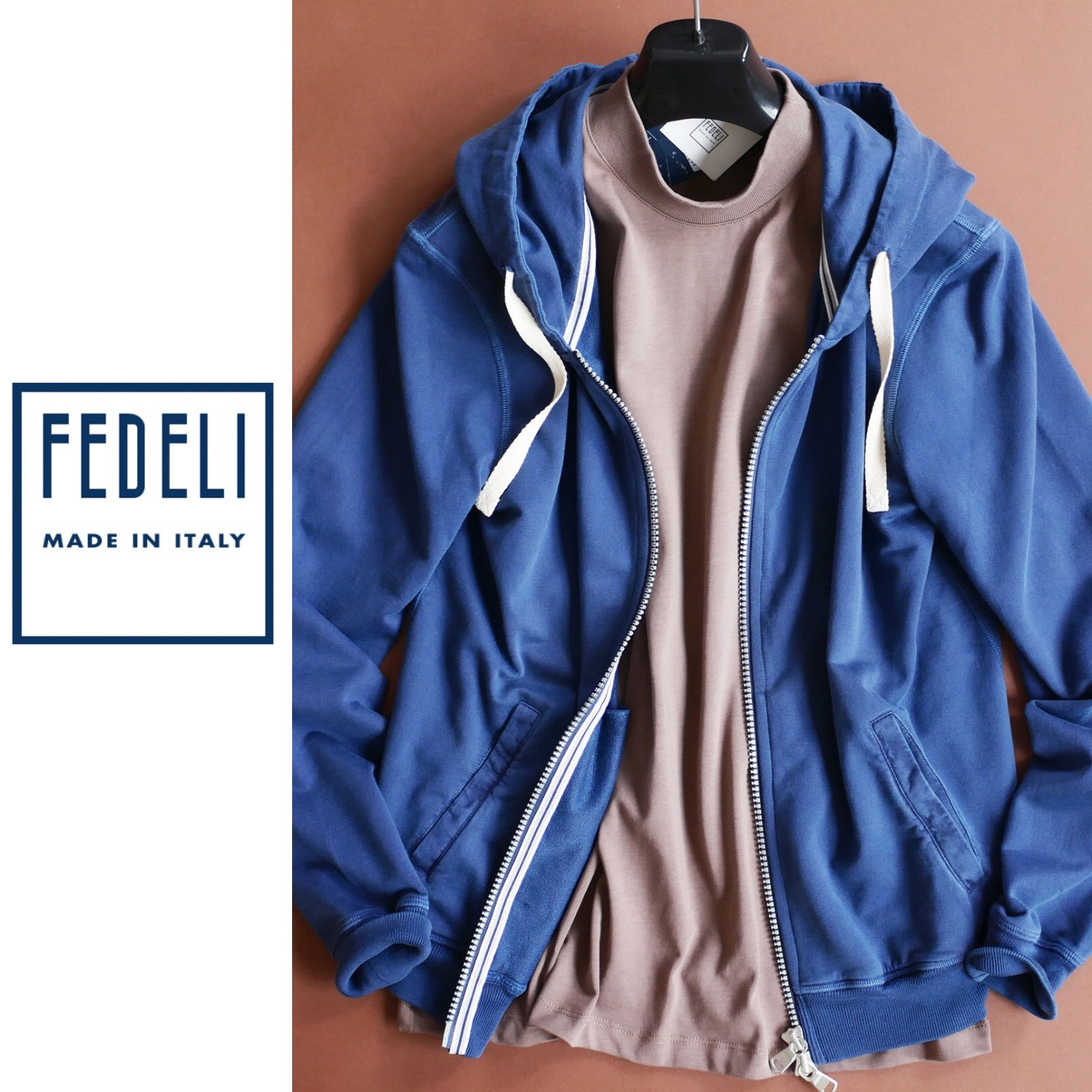 dr659●S●FEDELIフェデーリ●プレフォール●上質なコットン100％●ジップアップパーカー●ブルネロクチネリやロロピアーナがお好きな方も