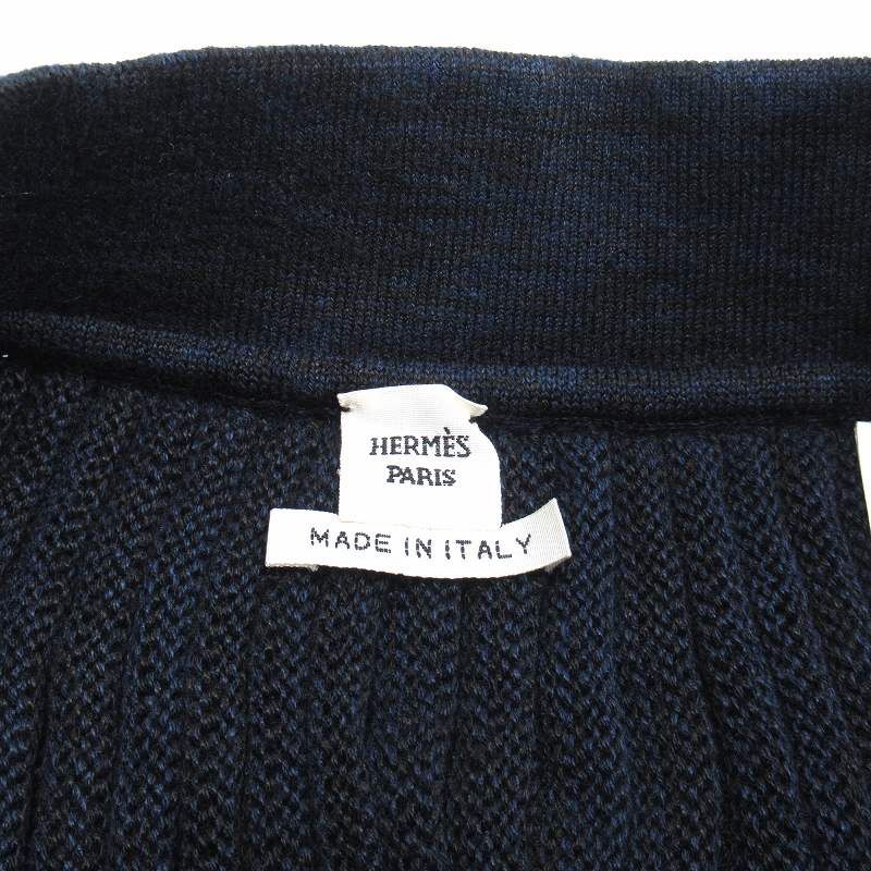 美品 15ss エルメス HERMES リネン ニット プリーツ フレア スカート 