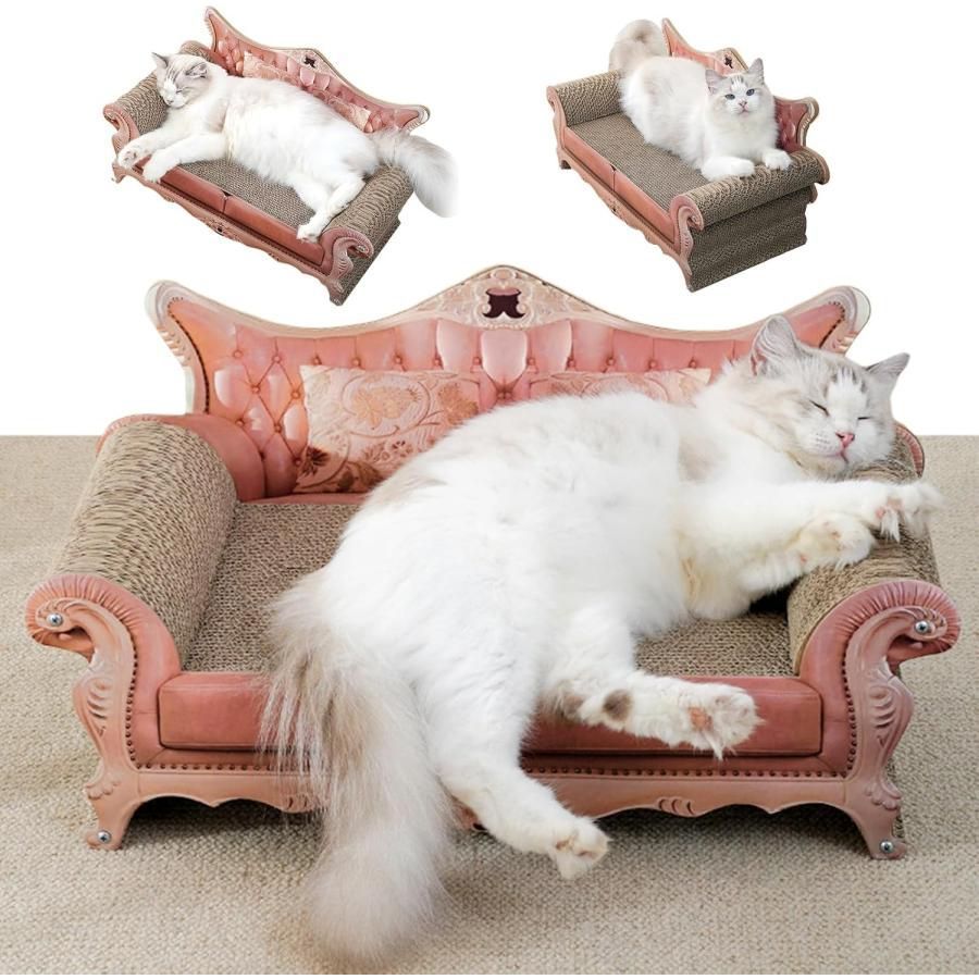 【送料無料】猫 爪研ぎ ソファ 猫爪とぎベッド ソファ型 高密度 耐久 キャット ソファーベッド 強化ダンボール 家具破壊防止 運動不足改善 ストレス解消 組立簡単 猫おもちゃ