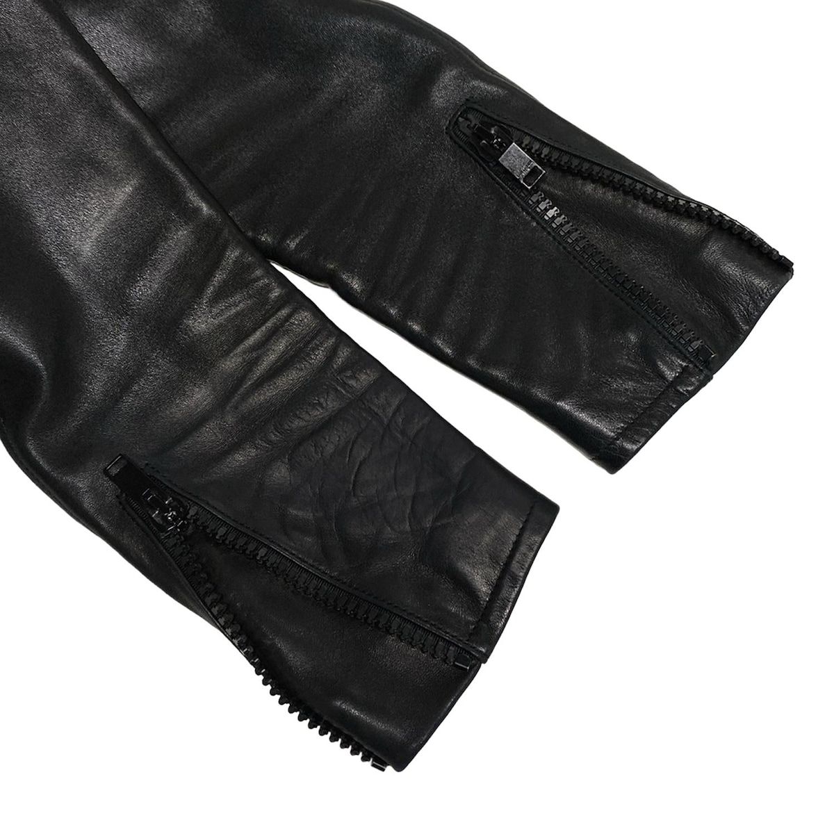 SAINT LAURENT PARIS サンローランパリ ライダースジャケット サイズF 36 レディース - 397058 黒 長袖 秋 冬 ラムスキン SIROKUMA-CORPORATION_COM