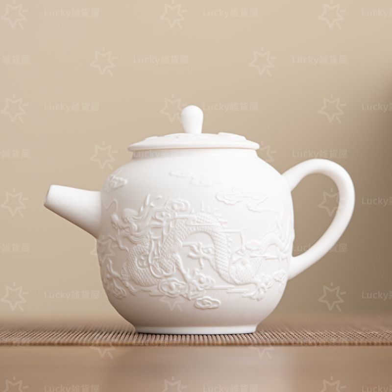 龍鳳徳利 急須 煎茶道具 工芸品 美術品 置物 新品・未使用】 白磁 龍鳳茶壺 茶道具茶器 煎茶道具 美術品 工芸