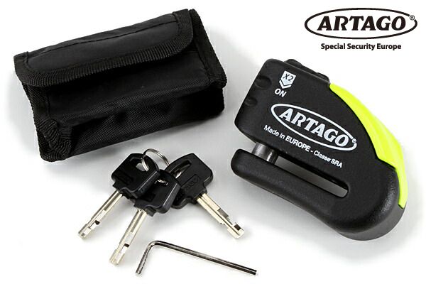 ARTAGO 30X14 アルタゴ 30X14 超硬ボディ ディスクロック アラーム 14φロックピン 360度モーションセンサー 大音量アラーム搭載 IP54防水防塵 防犯 鍵