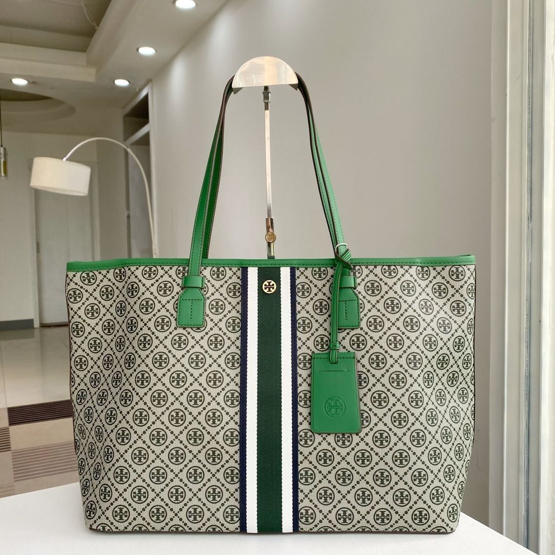 TORY BURCH トリーバーチ トートバッグ グリーン A4対応 T Monogram アウトレット品 81964 - メルカリ