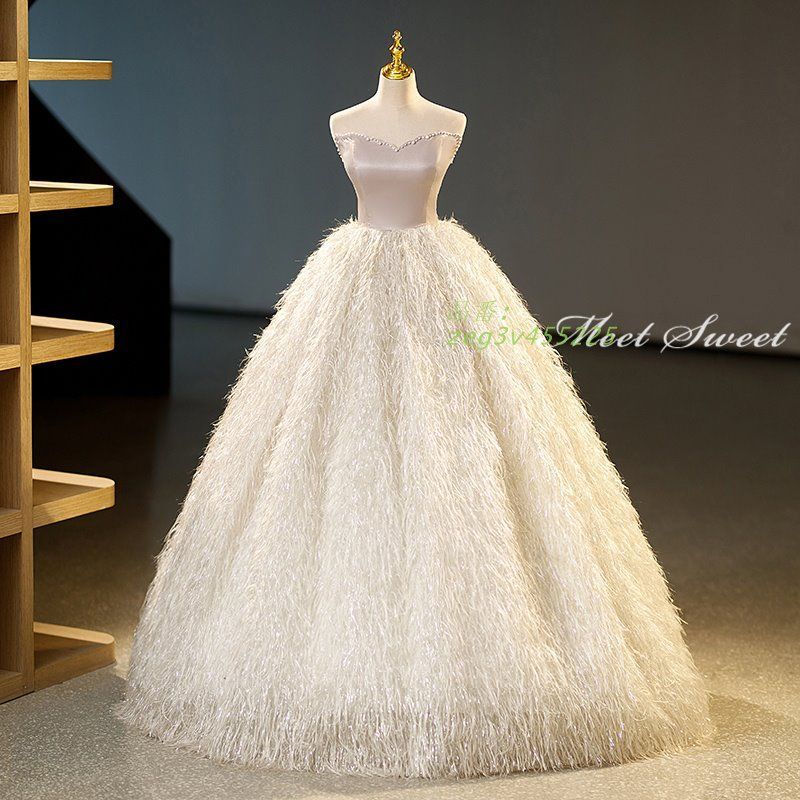 ドレス パーティードレス ロングドレス 結婚式 二次会 発表会 ウエディングドレス ステージドレス コンサート プリンセスラインドレス ウェディングドレス zeg3v455225