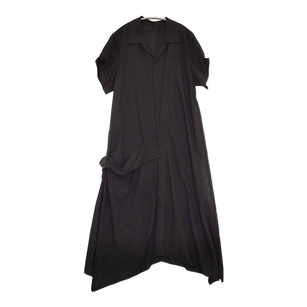 Yohji Yamamoto COLLECTIONS EETING CLOTH R DRAPED SHIRT DRESS ワンピース 25SS ブラック レディース ヨウジヤマモト 5-0916S♪