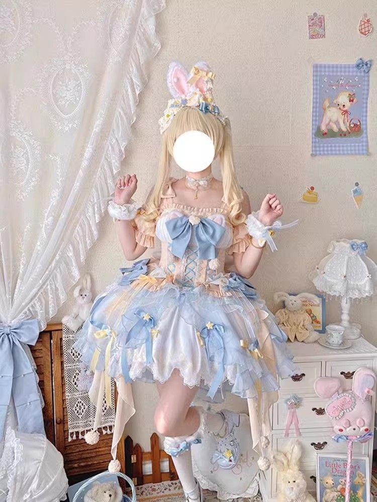 LT-44 豪華姫系 lolita 可愛 レトロ風 オリジナル 洋服 ロリータ ワンピース 美しい刺繍