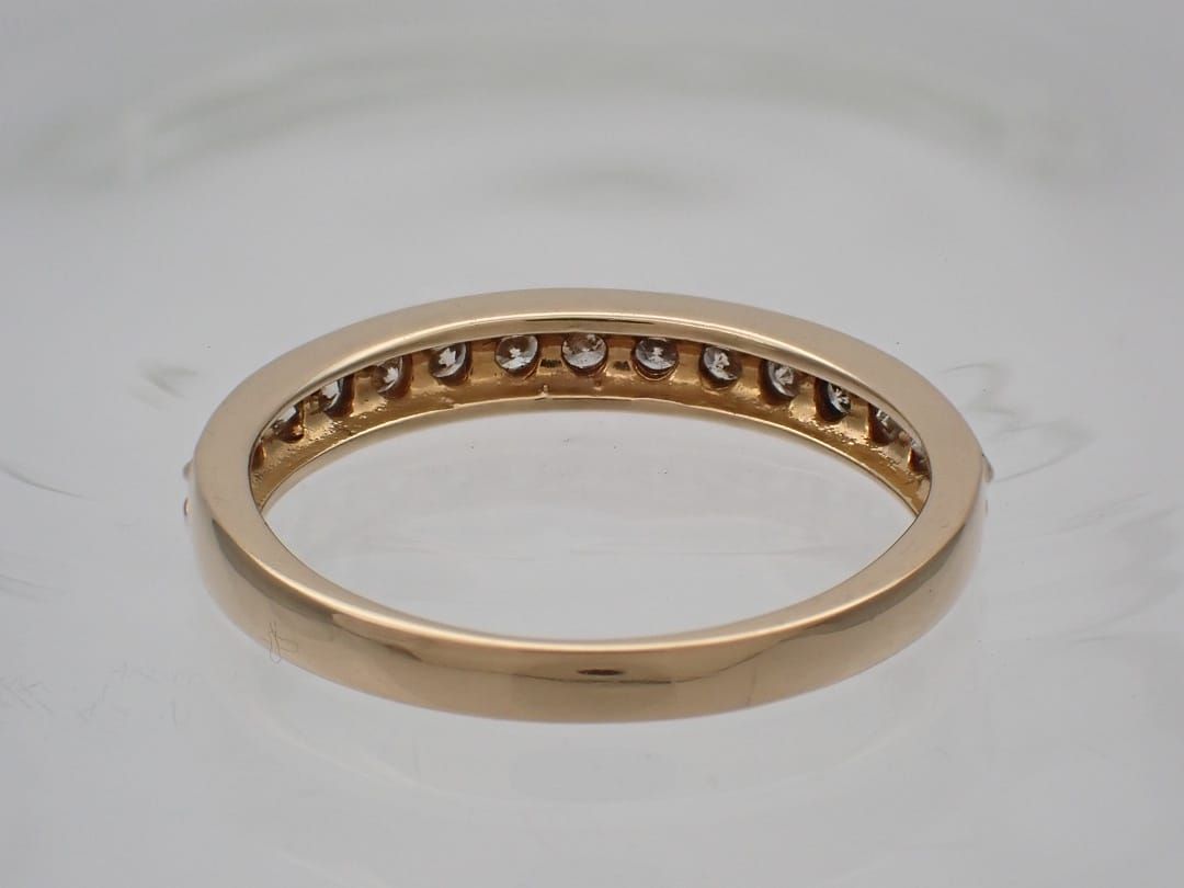 K18 イエローゴールド ハーフエタニティ ダイヤリング 0.50ct 12号  