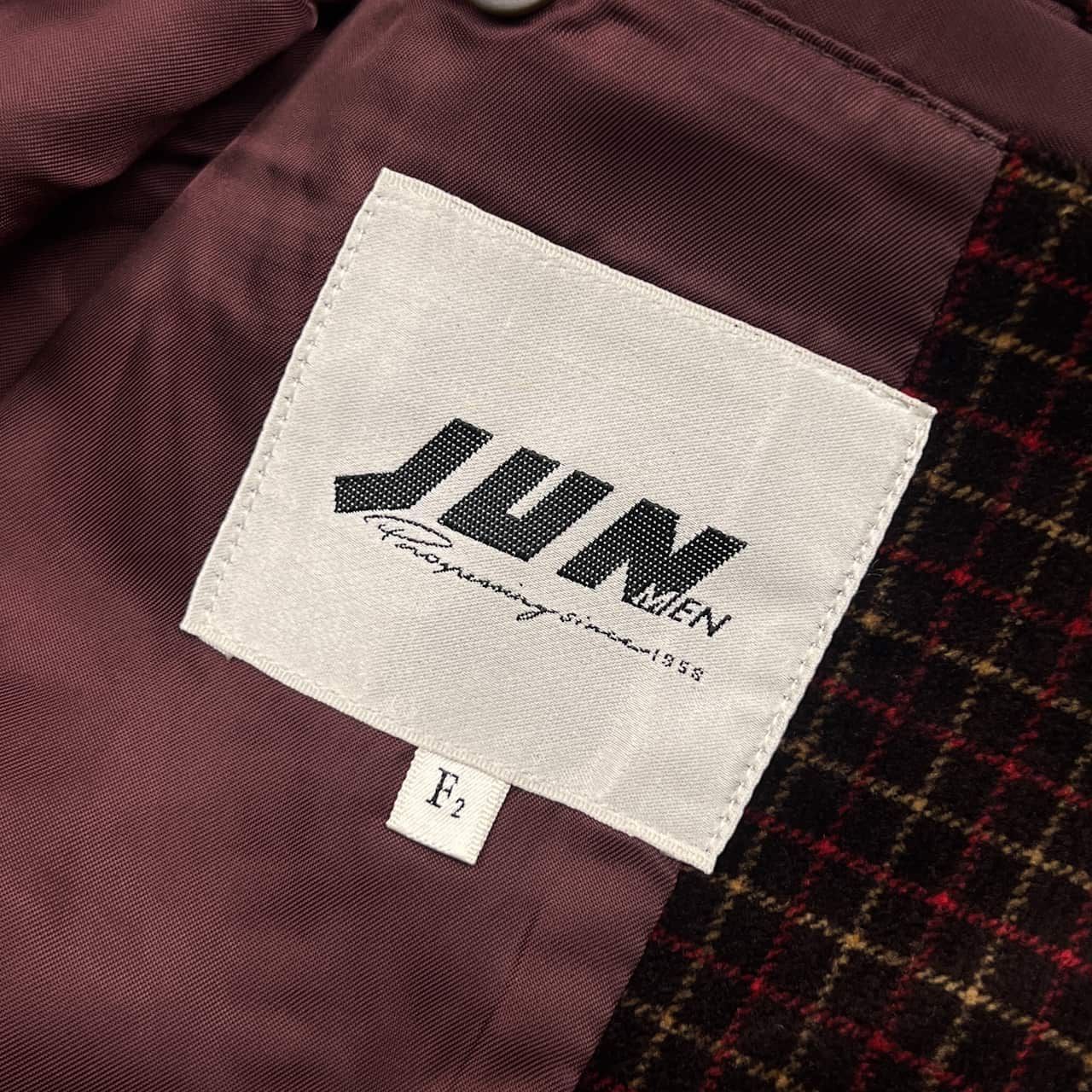 90s JUN MEN ジュンメン チェック ベロア ベルベット テーラード 