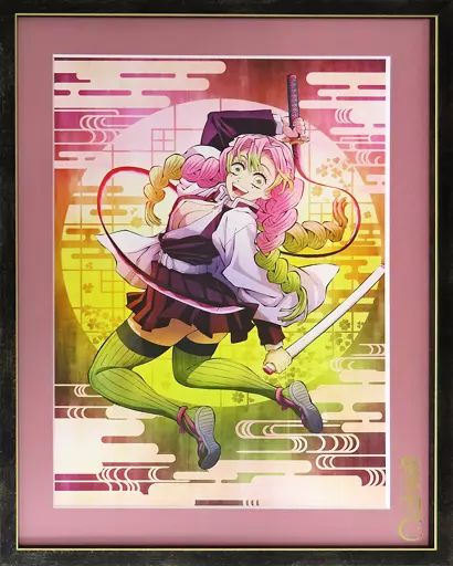 セル画 原画 付属品付 アニメ 鬼滅の刃 ティザービジュアル キャラファイングラフ A3サイズ 甘露寺蜜璃