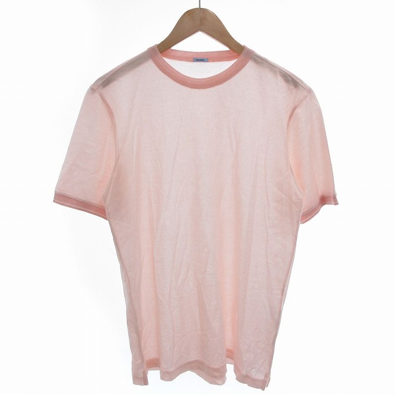 マーロ malo コットンニット セーター Tシャツ 半袖 52 ピンク