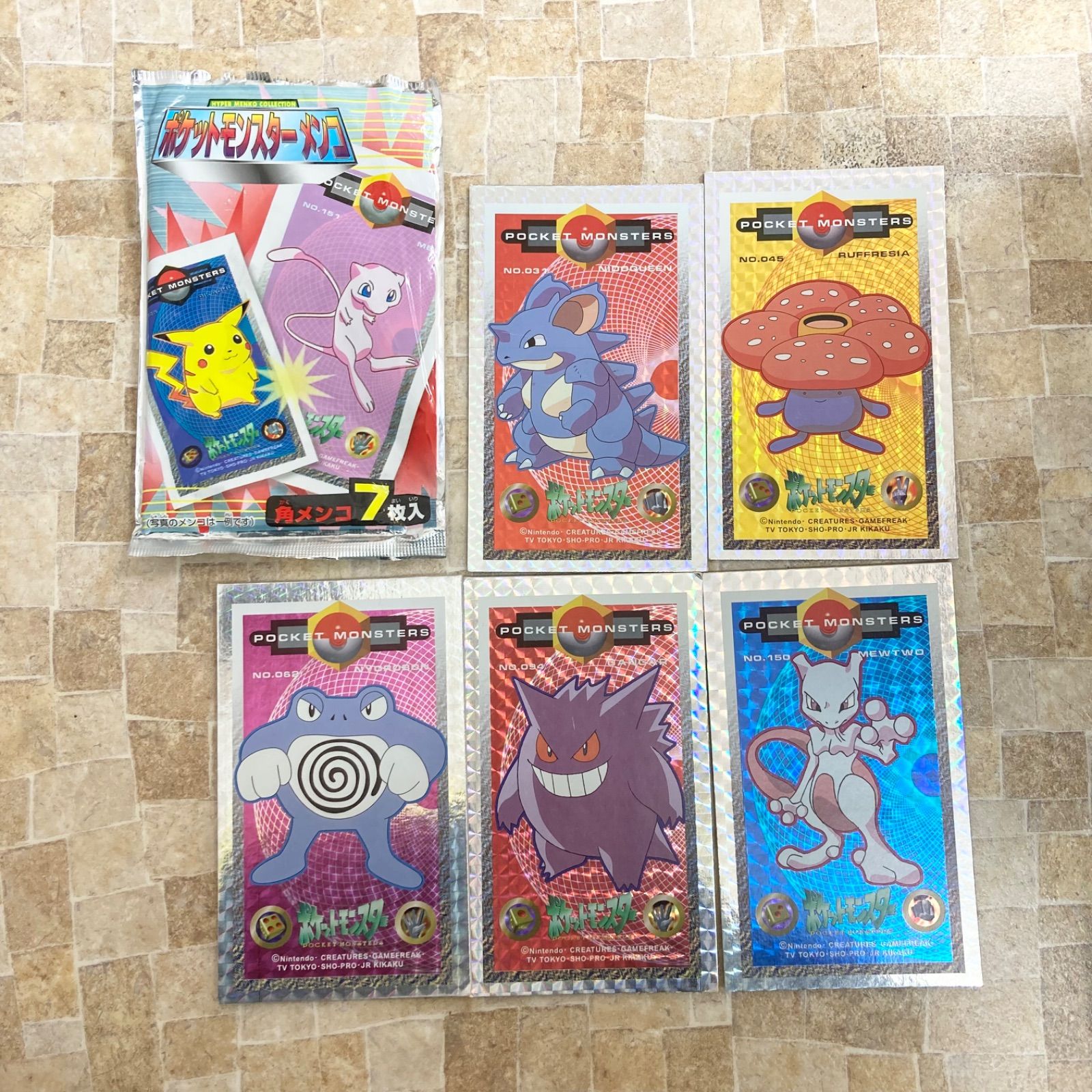 未開封アマダ角面子 ポケモンメンコ当り 当時物【キラ】ミュウ