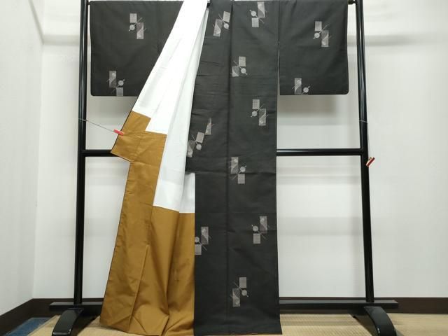 平和屋着物○本場大島紬 9マルキ 泥染め 地空き 泉道雄作 簪 証紙付き