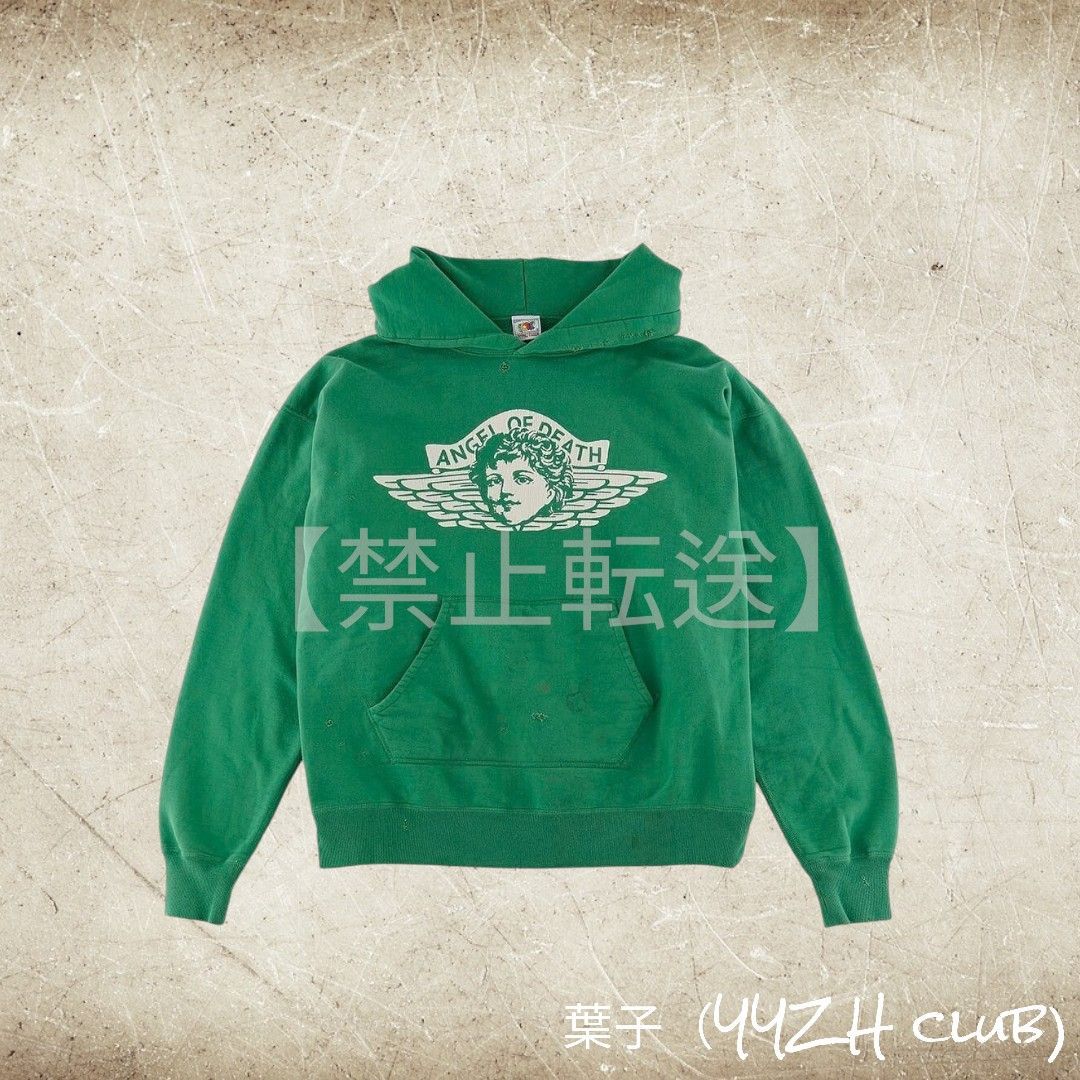Saint Mxxxxxx ロゴ ANGEL ヴィンテージ加工 長袖 パーカー Saint Mxxxxxx ロゴ ANGEL ヴィンテージ加工 長袖 パーカー