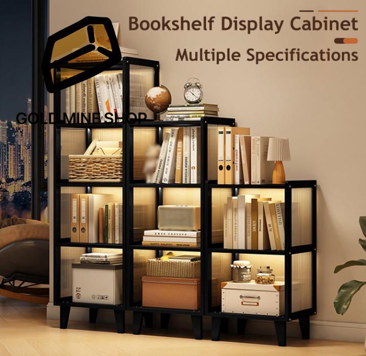 4 層の本の棚 本箱の表示棚の透明な仕切り開いた貯蔵の丸みを帯びたコーナーは居間の寝室の調査のためのキャビネットの足を高めました With door 4Tier MARWIL-DEMENAGEMENTS_CH