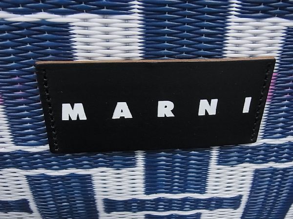 未使用■新品■未使用■ MARNI マルニ フラワーカフェ タタミ ポリプロピレン トートバッグ ショルダー メンズ レディース ブルー系 BG3176