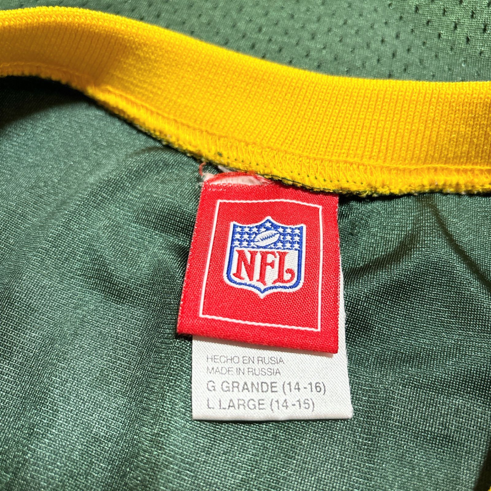 Reebok リーボック NFL GreenBay Packers グリーンベイ・パッカーズ ファーブ プリント ユニフォーム ゲームシャツ S USA古着