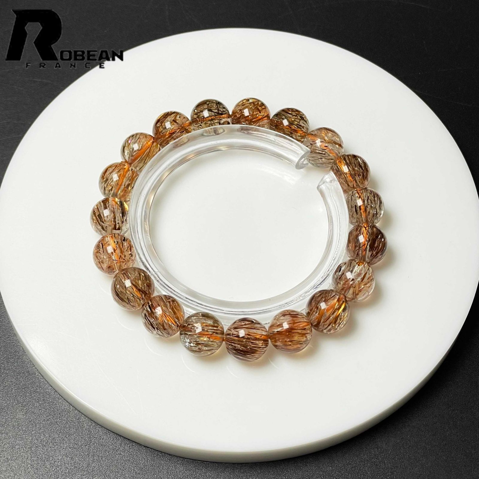 EU製 定価9万円 ROBEAN ゴールドスーパーセブン パワーストーン ブレスレット 天然石 原石 お守り プレゼント 9.8-10.1mm M1014706