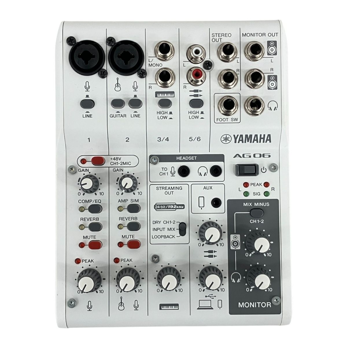 YAMAHA AG06MK2 ライトストリーミング ミキサー 2025年製 音響機材 オーディオ ヤマハ K9970092