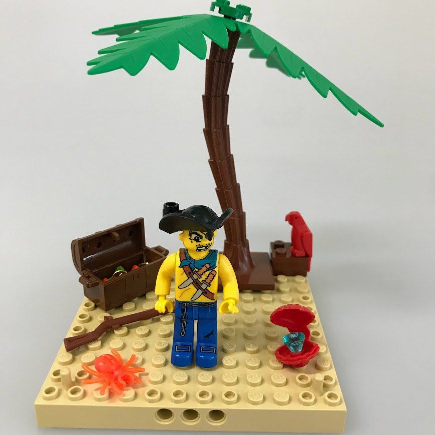 レゴ LEGO パイレーツ 海賊船 ボート　ミニフィグ5体　猿　サメ　ジャンク 正規品 中古 LEGO レゴ パイレーツ ジュニア 7071 宝島 廃盤品 NP-245