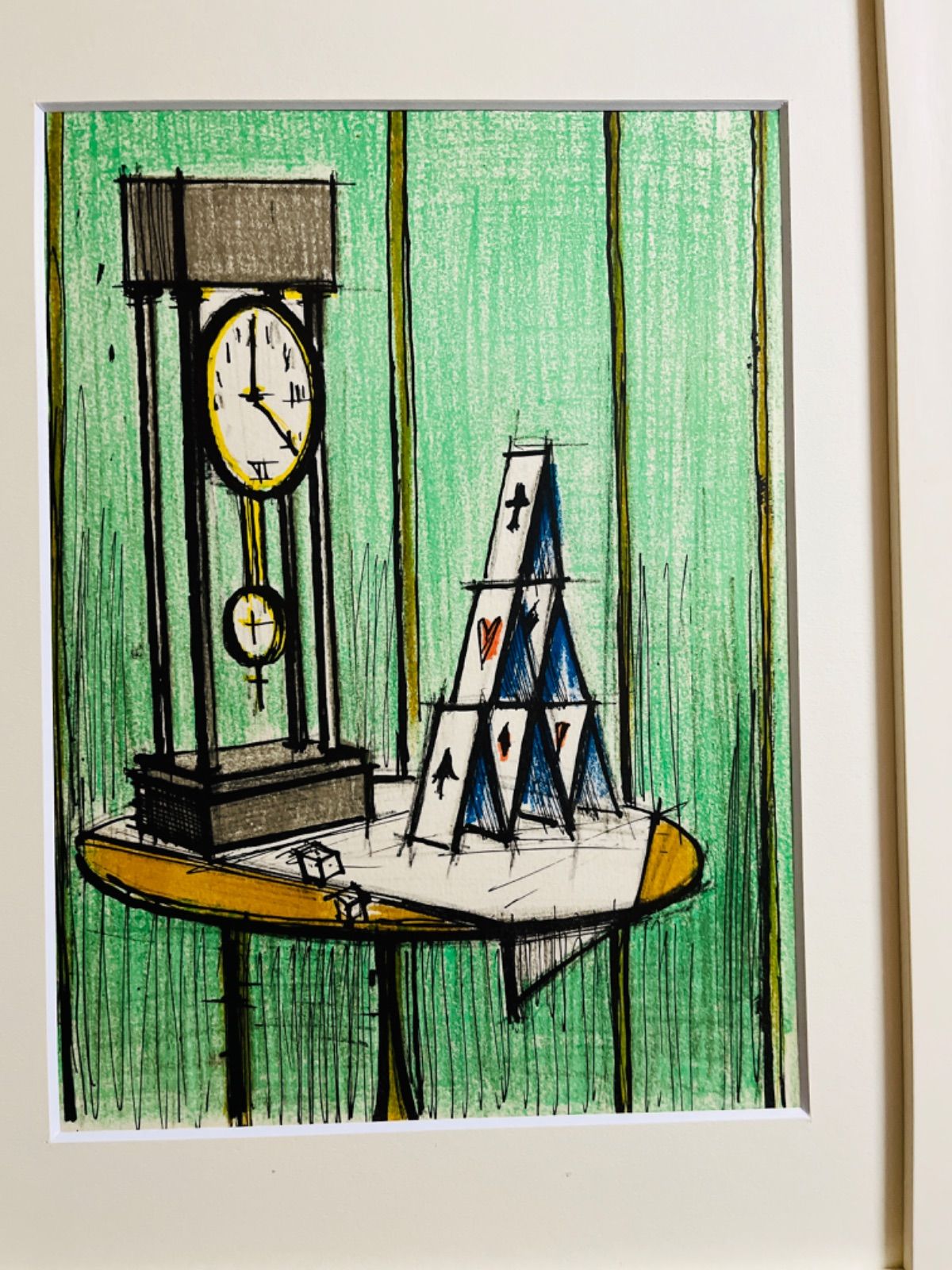 リトグラフ版画　ベルナール•ビュッフェ「カードの城」 リトグラフ版画 ベルナール•ビュッフェ「カードの城」