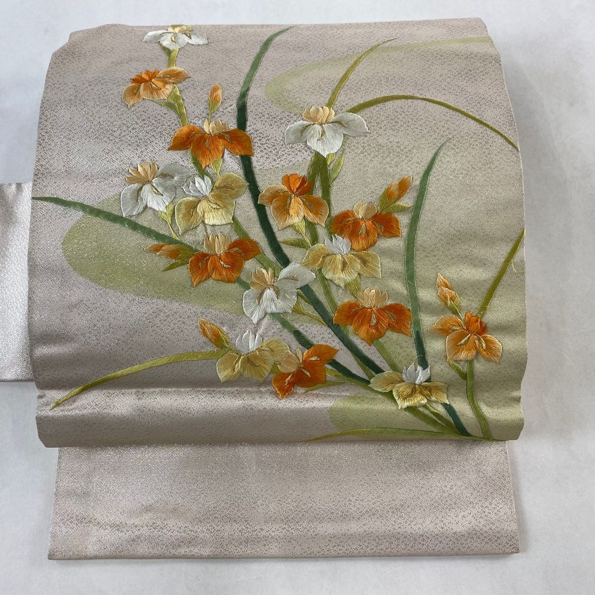 あ*こ様 名古屋帯 正絹 四角 華文 金糸銀糸 八寸U-7905 名古屋帯 正絹 四角 華文 金糸銀糸 八寸U-7905