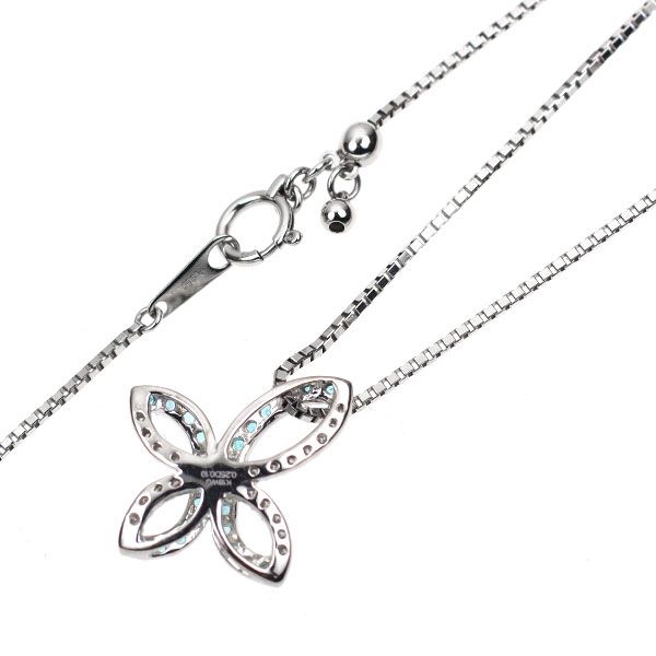K18WG フラワー パライバトルマリン リング 0.25CT