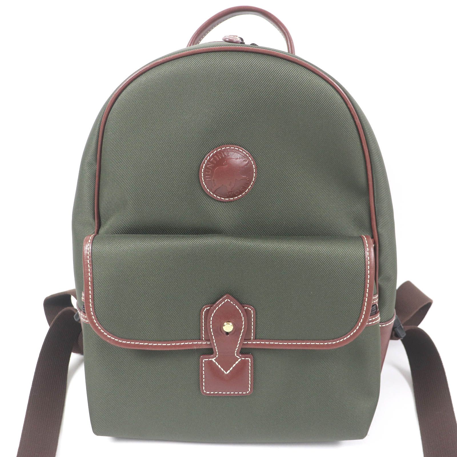 極美品□HUNTING WORLD ハンティングワールド ロゴレザーパッチ  